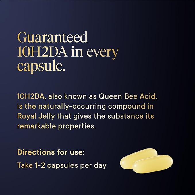 Manuka Health Royal Jelly Capsules, 1000mg NET - 365 Count (6-Month Supply) - Traditional Anti Aging Supplement from New Zealand