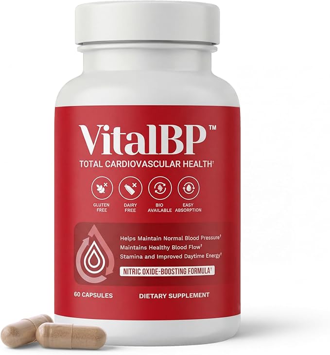 Vital BP - Support for Normal Blood Pressure - Supports Blood Flow & Arteries - with CoQ10, L-Citrulline, and K2 & D3-60 Capsules
