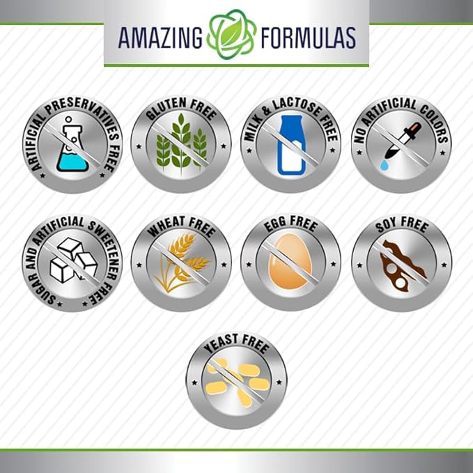 Amazing Formulas L-Glutamine Amino Acid Supplement | 500 Mg | Capsules | Non-GMO | Gluten-Free | Made in USA (1 Pack | 120 Count)
