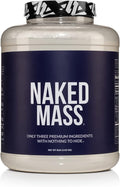 NAKED Mass - Natural Weight Gainer Protein Powder - 8 LB Bulk, NSF Certified, GMO Free, Gluten Free & Soy Free. No Artificial Ingredients - 1,250 Calories per Serving