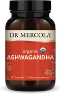 Dr. Mercola Organic Ashwagandha - Supports Energy Production & Adrenal Health - 800 mg Per Serving - Non-GMO, Gluten-Free & Soy-Free - Certified USDA Organic - 60 Capsules (30 Servings)