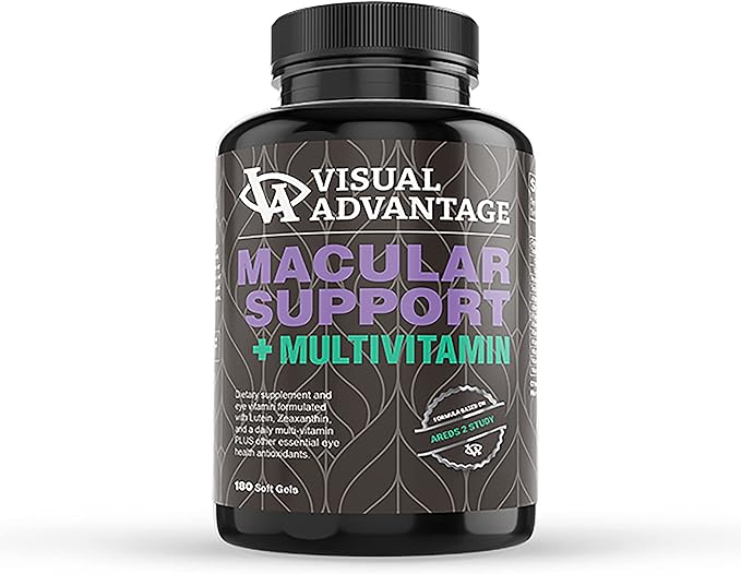 Lunovus Macular Support Plus Multivitamin Based on AREDS 2 Study - Eye Vitamins for Macular Support - Mineral Supplement with Lutein and Zeaxanthin - 180 Soft Gels