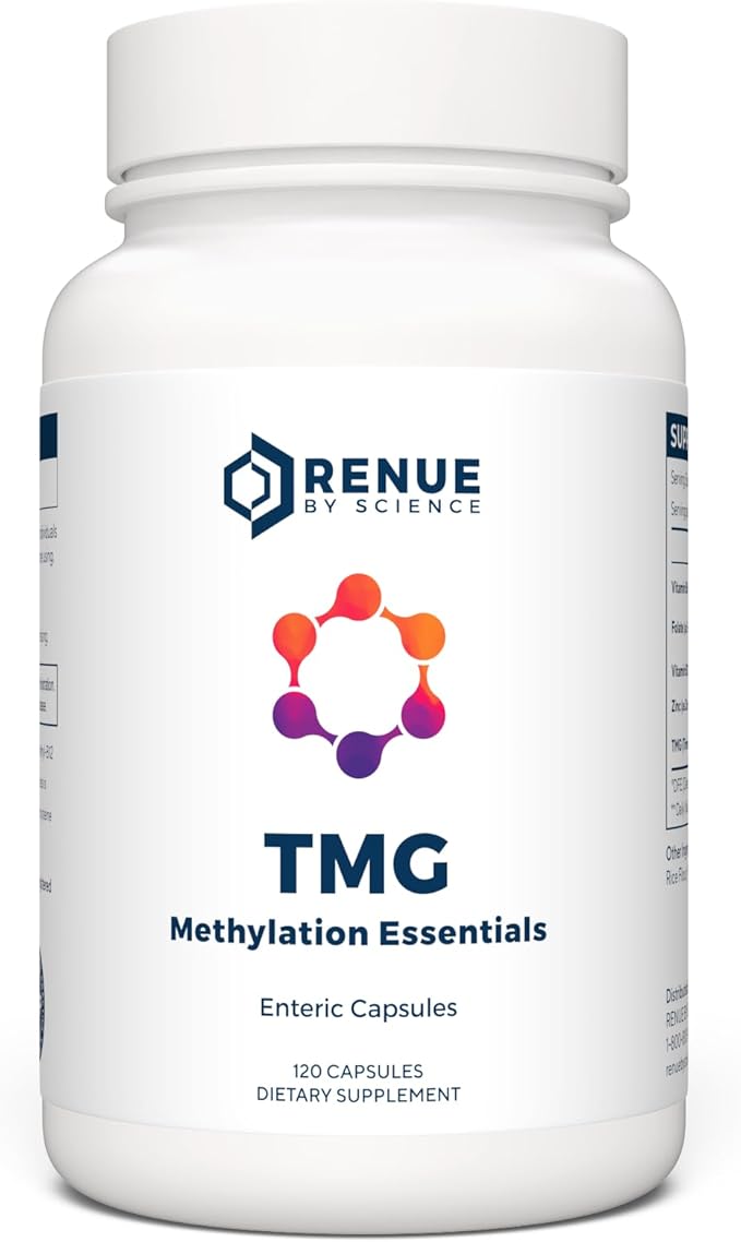 Renue By Science TMG | High Strength TMG Supplements | 120 Trimethylglycine Capsules - 900mg TMG per Serving with Vitamin B12 Vitamin B6 Folate & Zinc | Made in the USA & Third-Party Tested