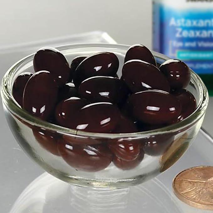 Swanson Astaxanthin & Zeaxanthin Eye Health Supplement for Screen-Heavy Professionals with 4 mg Astaxanthin & 4 mg OmniXan Zeaxanthin (60 Softgels, 2 Pack)