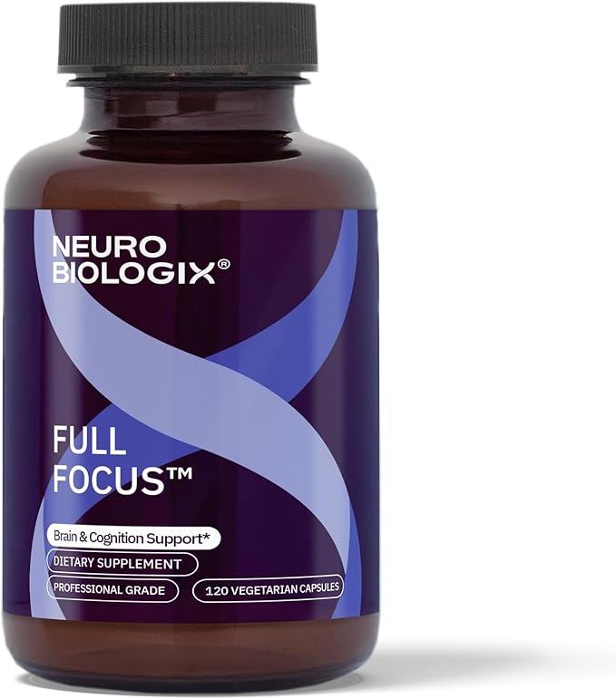 Neurobiologix Full Focus for Men & Women, Brain & Mood Support Supplement, Promotes Focus, Memory & Cognitive Function, with Green Coffee Bean, Bacopa, Magnesium & SAM-E, Gluten Free, 120 Capsules