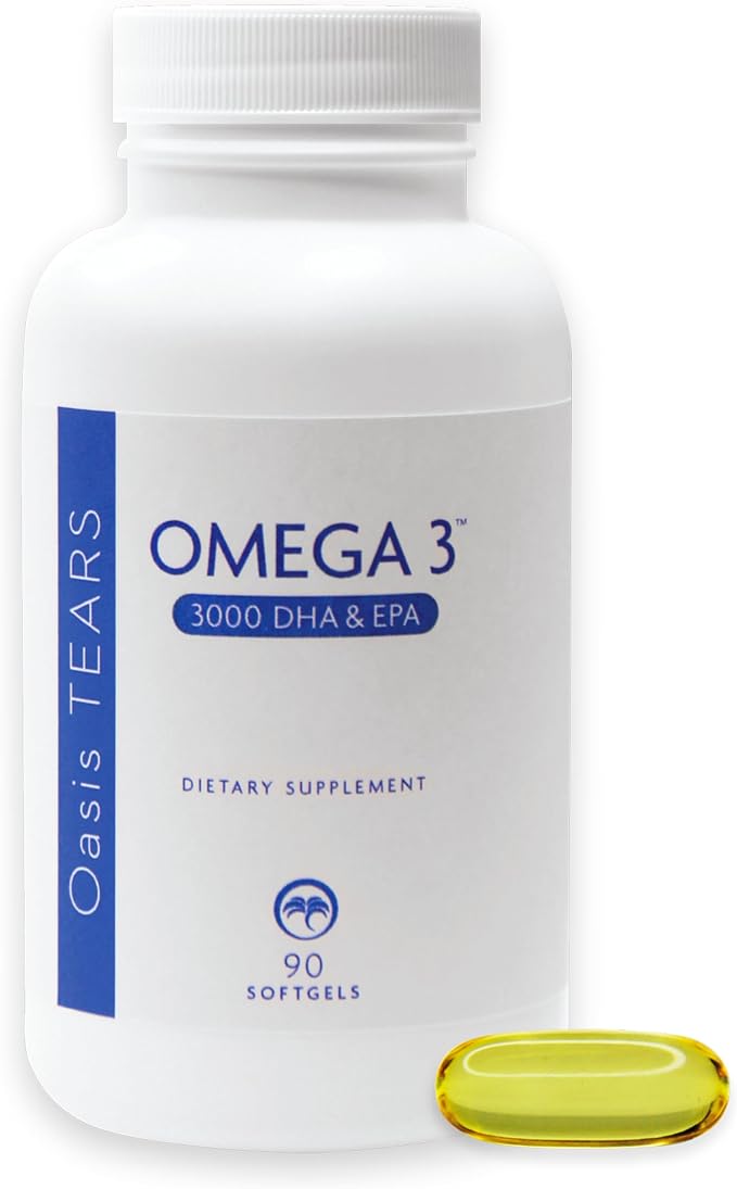 Oasis TEARS ON3000 Omega™ 3 Fish Oil 3000mg DHA & EPA Dietary Supplement | 90 Softgels | Non-GMO, Gluten-Free, Dairy-Free