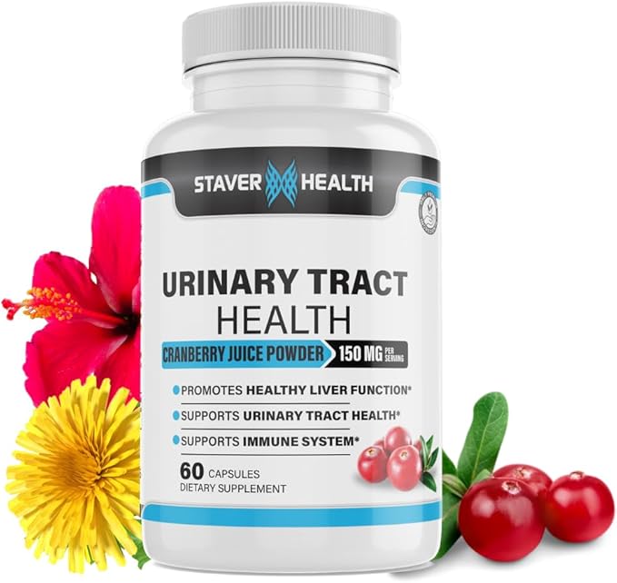 Urinary Tract Health, Cranberry Pills for Women, D Mannose 1000mg Capsules - Dandelion Herb Supplement - Helps Women Health, 60 CT