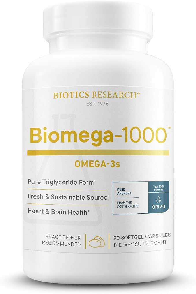 Biotics Research Biomega-1000™ Omega 3 Fish Oil With EPA 529mg / DHA 353mg– Omega-3 Fatty Acids 1000 mg- Highly Concentrated Fish Oil 90 Days Servings–Supports Immune, Brain & Heart Health–90 Softgels