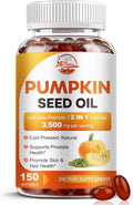 Pumpkin Seed Oil with Saw Palmetto, 3500mg Max Strength per Serving, 150 Softgels, Cold-Pressed with Essential Fatty Acids & Phytosterols, Supports Immune, Hair, Bladder & Prostate Health