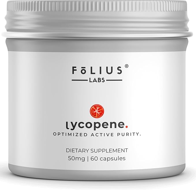 Lycopene 50mg, Natural Carotenoid Antioxidant Supplement from Tomatoes, Standardized Extract for Heart, Prostate & Skin Health – Non-GMO, 60 Veg Capsules