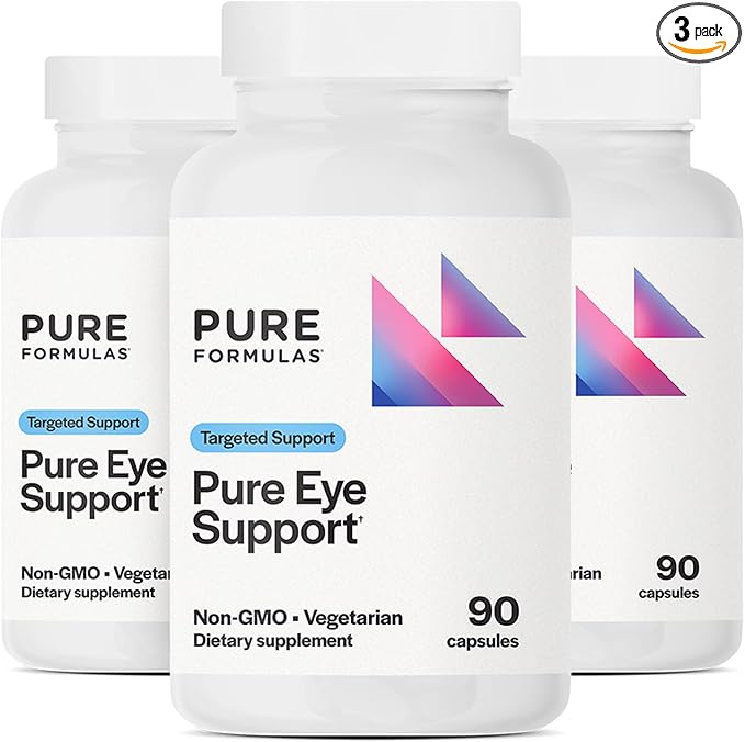 PureFormulas Pure Eye Support | Lutein and Zeaxanthin Supplement - 90 Vegetarian Capsules, 3-Pack