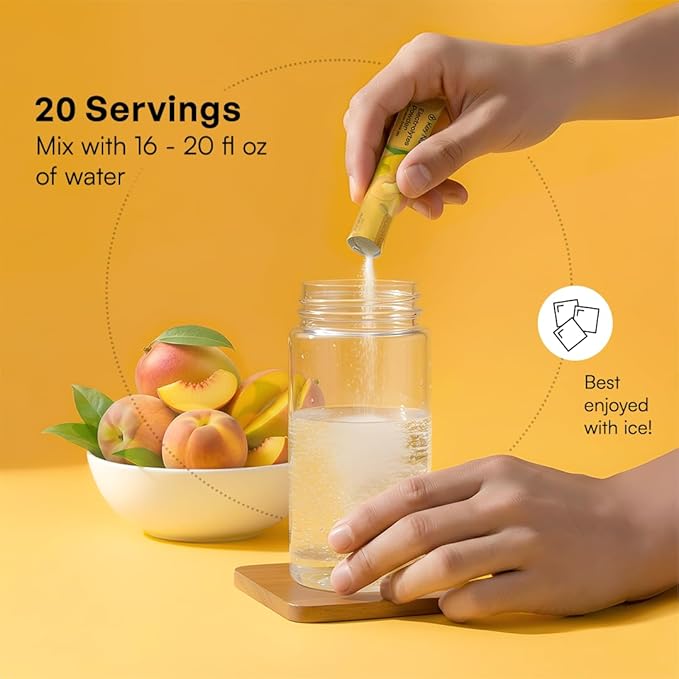 KEY NUTRIENTS Electrolytes Powder Packets - Multivitamin Peach Mango 20 Pack Hydration Packets - Travel Hydration Powder - Improved Refreshing Taste - Made in USA - No Sugar, No Calories, Gluten Free