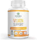 Essora Naturals. Vision Support – Lutein 20mg + Bilberry Extract + Vitamin A & Zinc – Antioxidant Eye Health Support* – Non-GMO – 60 Capsules