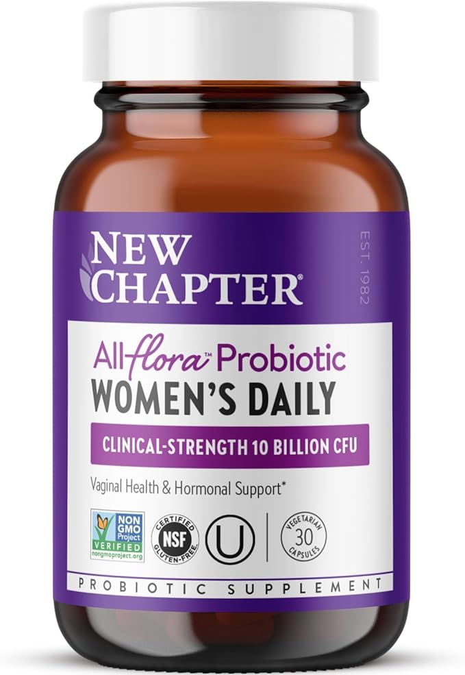 New Chapter Probiotics for Women - 30 ct (1 Month Supply), Women's Daily Probiotic with Prebiotics and Probiotics for Vaginal Health & Chaste Tree for Hormonal Support, 100% Vegetarian, Non-GMO