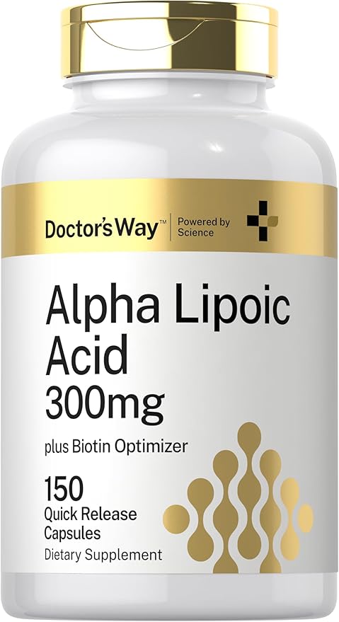 Doctor's Way Alpha Lipoic Acid 300mg | 150 Capsules | with Biotin Optimizer | ALA Supplement | Non-GMO, Gluten Free