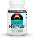 Source Naturals L-Glutamine, Free Form Amino Acid That Supports Metabolic Energy*, 500mg - 50 Capsules