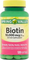 Biotin 10,000 mcg – 120 Tablets, High Potency Biotin Supplement, Vitamin B7 for Hair Skin and Nails for Women and Men, Biotin 10000 mcg Daily Support (Pack of 1)