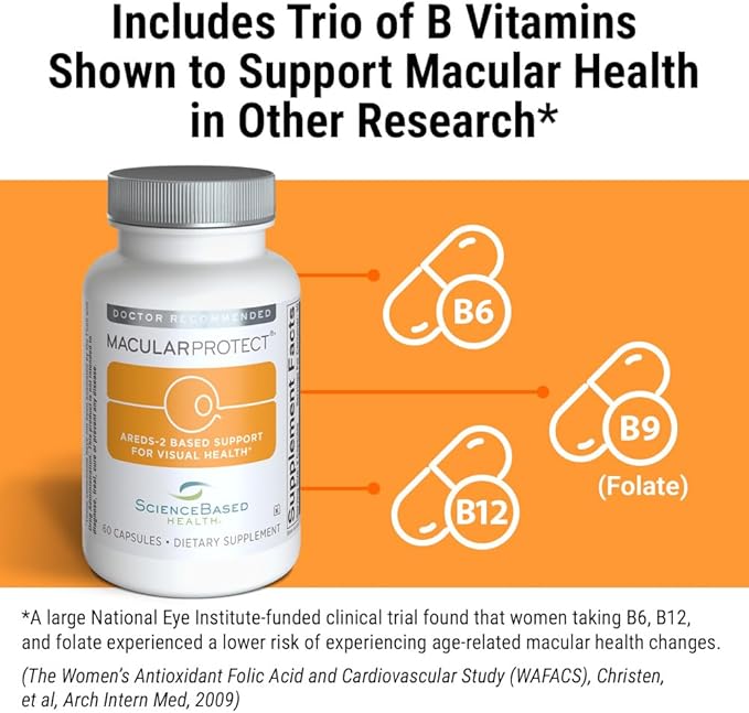 ScienceBased Health MacularProtect AREDS 2 Formula – Eye Health Vitamin & Mineral Supplement with Lutein, Zeaxanthin & B Vitamins for Macular & Vision Support – 60 Capsules