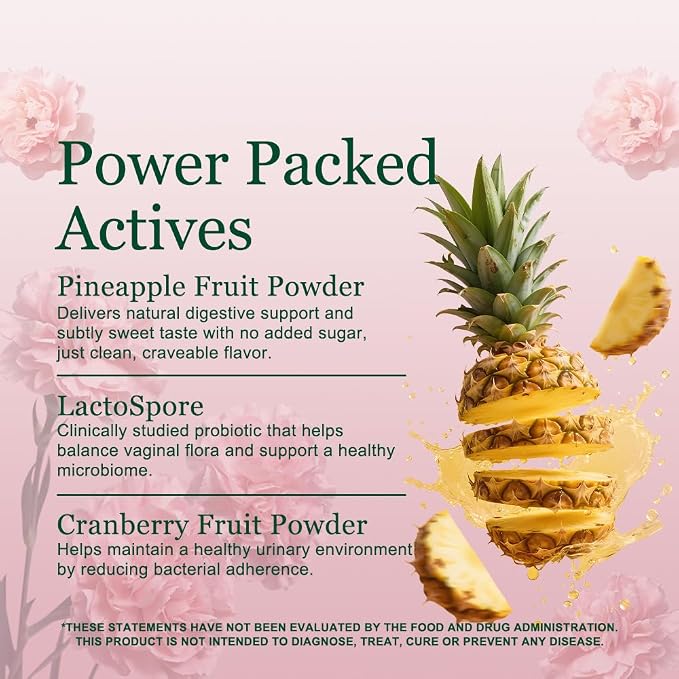 Feminine Balance & Hormone Support Capsules – Vaginal & Urinary Wellness, Healthy Flora, Hormone Health, Energy Vitality – LactoSpore, Cranberry, Pineapple & Primal Organ Blend, 90 Count