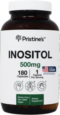 PRISTINE'S Myo Inositol Capsules - 500mg 180 Day Supply - Vegan, Gluten Free, Non GMO