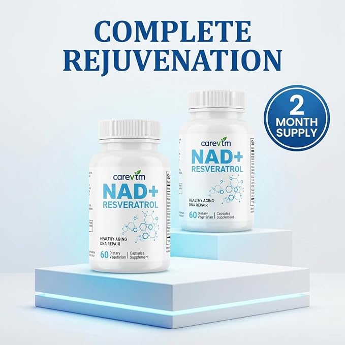 Liposomal NAD+ Complex 500mg,Contains Nicotinamide nucleoside & Spermidine,60Capsules - High-Performance CellularRepair,Mitochondria & Anti-AgingSupport - Optimized Absorption,GMO-Free