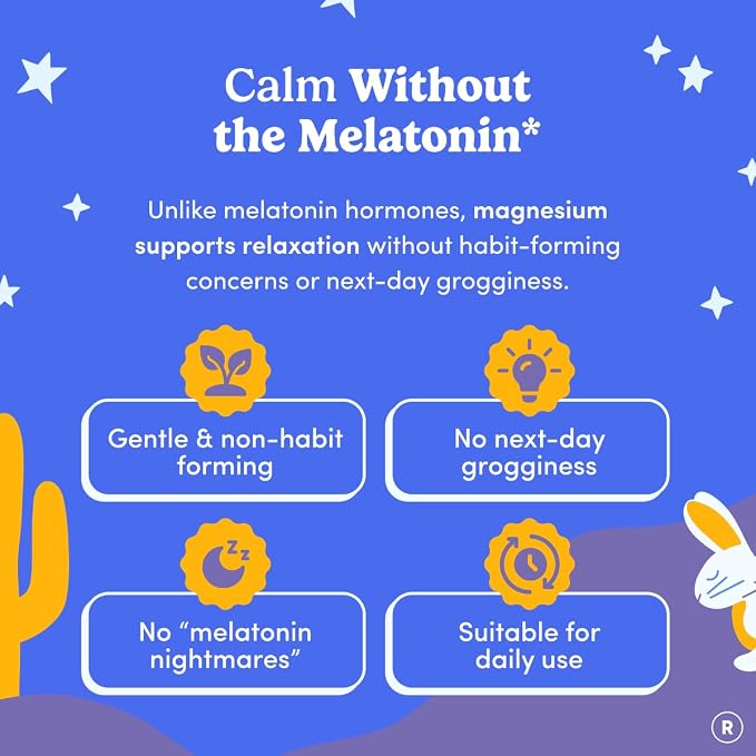 FIRST DAY Kids Magnesium Citrate Gummies (Ages 4+) with No Melatonin | Calm Kids Magnesium Gummies | Bedtime Supplement for Better Sleep with Suntheanine® L-Theanine | Strawberry | 30-Days Supply