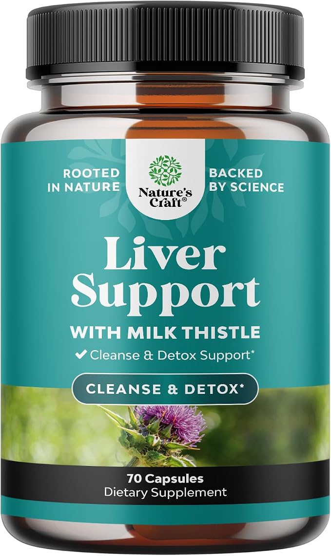 Liver Cleanse Detox & Repair - Milk Thistle Supplement for Digestion & Immune Health - Ginger Root, Choline & Dandelion Root - Herbal Liver Support with Silymarin, Beetroot & Artichoke - 70 Count