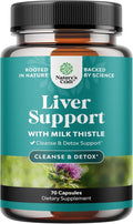 Liver Cleanse Detox & Repair - Milk Thistle Supplement for Digestion & Immune Health - Ginger Root, Choline & Dandelion Root - Herbal Liver Support with Silymarin, Beetroot & Artichoke - 70 Count