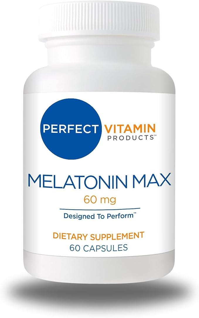 60mg Extra Strength Melatonin MAX - High Dosage Melatonin, Vegan, Non-GMO, Gluten-Free (1-Pack)
