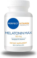 60mg Extra Strength Melatonin MAX - High Dosage Melatonin, Vegan, Non-GMO, Gluten-Free (1-Pack)