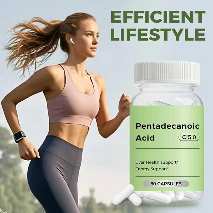 Pentadecanoic Acid, Pentadecanoic Acid Supplement, C15:0 Supplement, Cellular Metabolic Support & Immune System Enhancement, Premium High Altitude Sheep Milk Sourced 60 Capsule 2PCS
