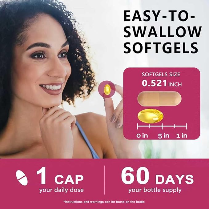 Iron Supplement for Women - High Absorption Iron Supplement with Vitamins C for Iron Level & Energy Support - Stomach Friendly Iron Softgels - Vegan | Non-GMO | Gluten Free | 60 Days Supply