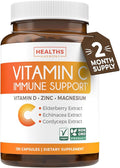 Vitamin C Immune Support Supplement - Immune Boost Blend with Elderberry Vitamin C and Zinc for Daily & Seasonal Support - Magnesium Zinc VIT C & D and Herbal Defense Complex (2 Months Supply)