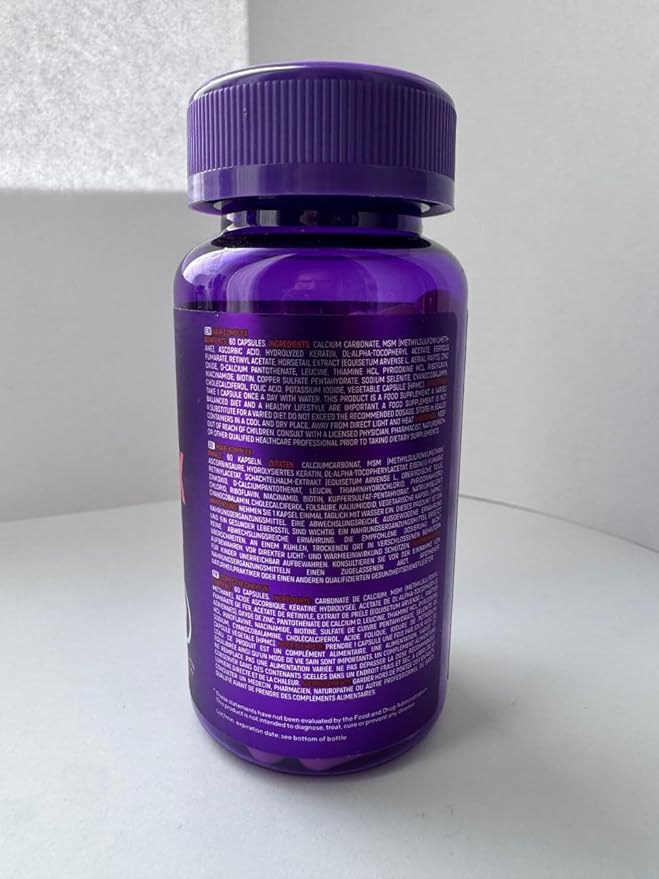 Hair Vitamin Complex with Biotin 5000mcg, Keratin, Selen, Zink | Hair Growth Supplement with Vitamin A, C, D, E, B12 | Hair, Skin & Nail Support Supplement for Women & Men | 60 Capsules
