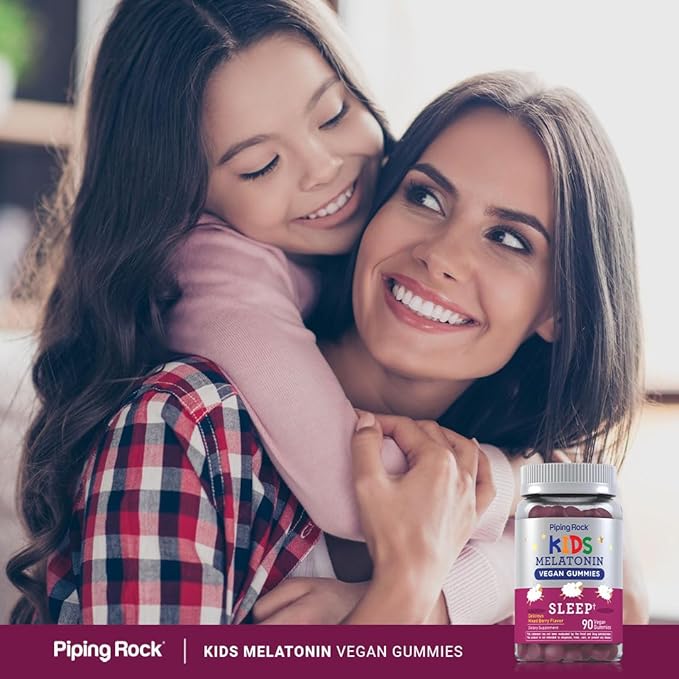 Piping Rock Kids Melatonin Gummies | 1mg | 90 Count | Supplement for Children | Mixed Berry Flavor | Vegan, Non-GMO, Gluten Free