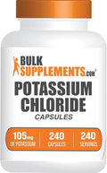 BulkSupplements.com Potassium Chloride Capsules - Mineral Supplement - Gluten Free, 105mg of Potassium, 1 Capsule per Serving, 240 Capsules (Pack of 1)