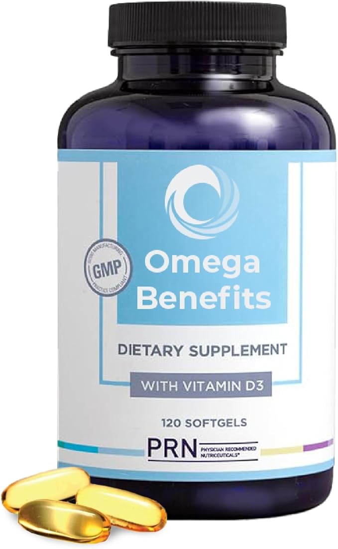 PRN Omega 3 Supplement - 120 Softgels, 30-Day Supply - Fish Oil Omega 3 Supplements with 1680 mg EPA & 560 mg DHA - rTG Omega-3 + Vitamin D for Skin, Joint, Brain, Eye & Heart Health