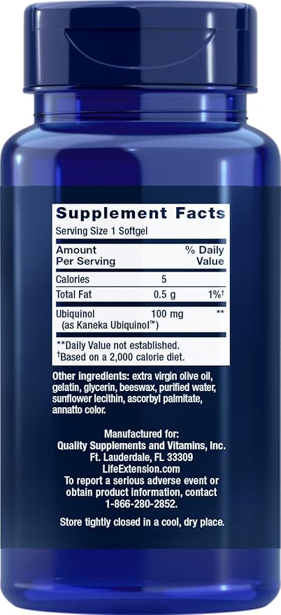 Life Extension Super Ubiquinol CoQ10 100 mg, 60 softgels (Pack of 2)