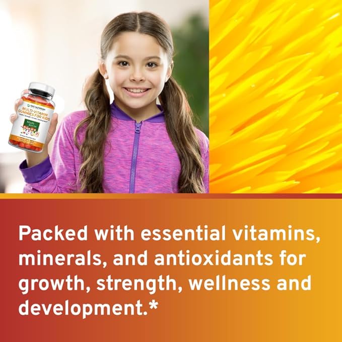 TRIO NUTRITION Premium Kids Multivitamin Gummies with Vitamin C & Zinc for Immune & Energy Support | Complete Daily Essential Vitamins to Grow Up Strong| Pectin, Animal-Free, Allergen-Free*