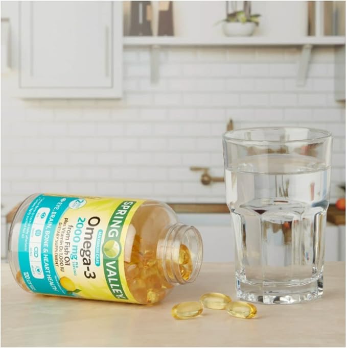 Spring Valley Omega-3 from Fish Oil 2000 mg, Maximum Care, 120 count + STS Sticker.