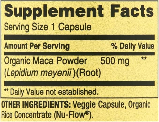 Generic Spring Valley Maca Root 500mg Capsules, Organic Maca Root for Women and Men + Exclusive VitaMax Vitamin Guide (2 Items)