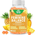 Suiyilary Feminine Probiotics Gummies, Vaginal Health & Women's pH Balance Gummy Supplement with Cranberry Pineapple Powder, Sugar Free Vegan, 60 Count (Pineapple)
