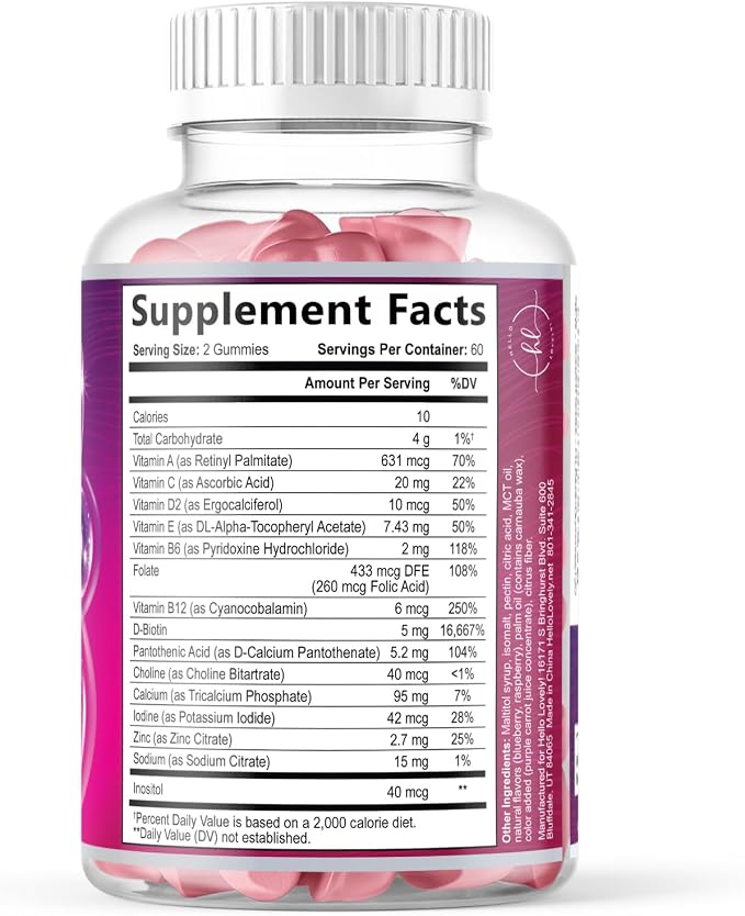 Hair Vitamins Gummies with Biotin 5000 mcg per Serving - Hair Growth Support with Vitamins E & C for Thicker, Stronger & Beautiful Hair - Hair Skin and Nails Vitamin, Gluten Free - 120 Gummies