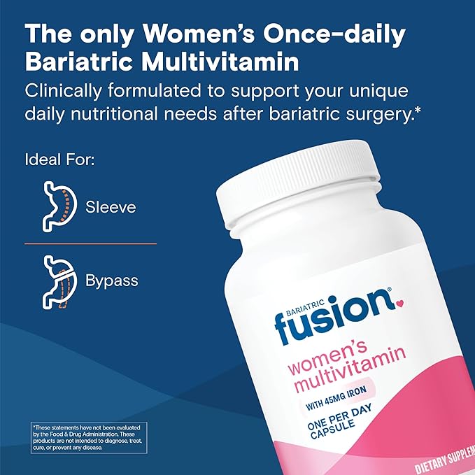 Bariatric Fusion Bariatric Multivitamin with Iron for Women | Hair, Skin and Nails Blend for Hair Loss After Bariatric Surgery & GLP-1 | 30 Capsules | 1 Month Supply