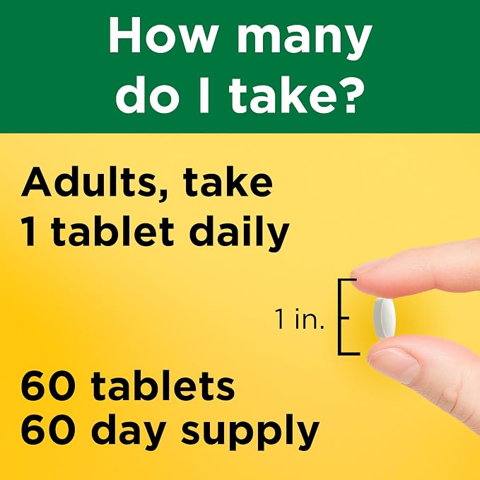 Nature Made L-Lysine 1000 mg, Dietary L-Lysine Supplements, 60 Tablets, 60 Day Supply