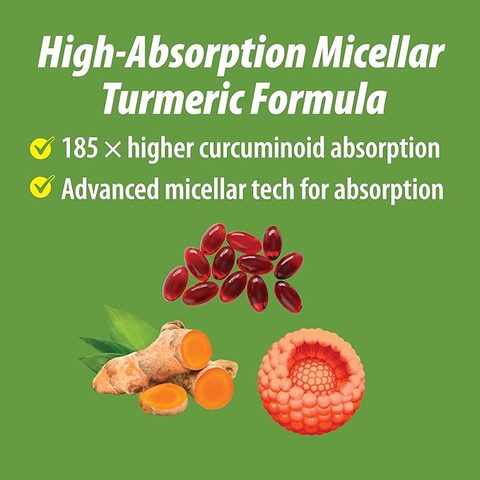 NutriCumin NovaSOL Turmeric Curcumin 1000 mg – 185× Absorption – Supports Joint Comfort & Mobility – Non‑GMO Softgels, 60 Ct.