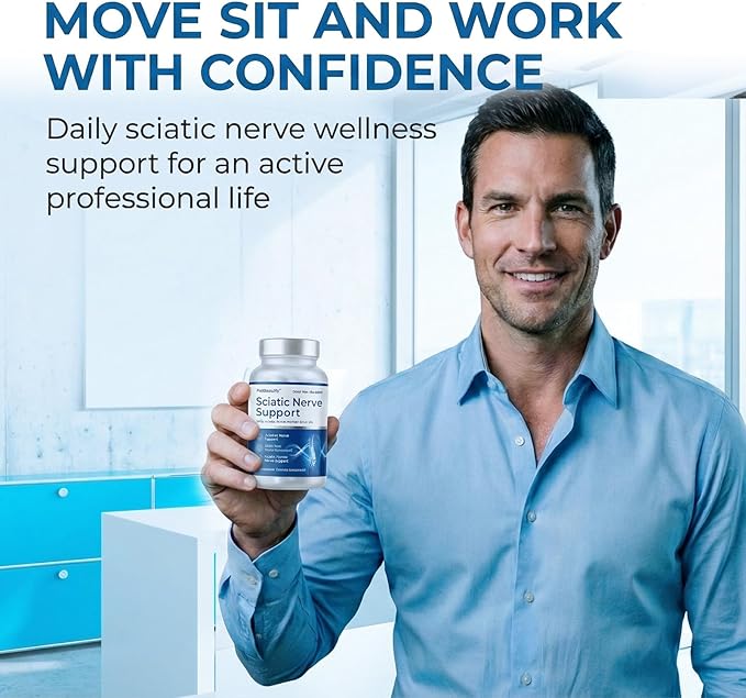 Sciatic Nerve Support Supplement, 120 Capsules Sciatic, Advanced Natural Formula with Alpha Lipoic Acid & B-Complex Vitamins for Lower Body Comfort