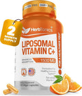 Herbtonics Liposomal Vitamin C Capsules 1500mg Immune Support Supplement | Immune System Health | High Absorption Vitamin C | Contains Collagen | 120 Vegan Capsules Non-GMO