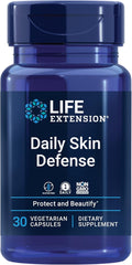 Life Extension Daily Skin Defense, Vitamin C, ceramides, Rosemary, Lemon Verbena, Helps Fight oxidative Stress & The Appearance of Wrinkles, Gluten-Free, Once-Daily, Non-GMO, Vegetarian, 30 Capsules