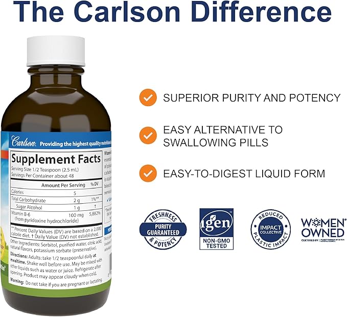 Carlson Labs Vitamin B-6 Liquid, 4 oz